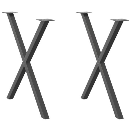 Pieds de table à manger en forme de X, 2 pièces, anthracite, 80 x (72-73) cm, acier 567060567060