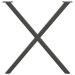 Pieds de table à manger en forme de X, 2 pièces, anthracite, 80 x (72-73) cm, acier 567060567060