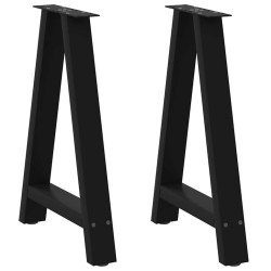 Pieds de table à manger en forme de A, 2 pièces, noir, 50 x (72-73) cm, acier 567123567123