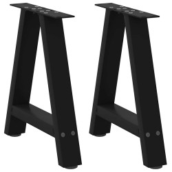 Pieds de table basse en forme de A, 2 pièces, noir, 50 x (42-43) cm, acier 567132567132