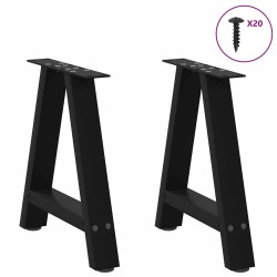 Pieds de table basse en forme de A, 2 pièces, noir, 50 x (42-43) cm, acier 567132567132