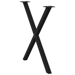 Pieds de table à manger en forme de X, 2 pièces, noir, 70 x (72-73) cm, acier 567135567135