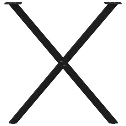 Pieds de table à manger en forme de X, 2 pièces, noir, 70 x (72-73) cm, acier 567135567135