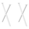 Pieds de table à manger en forme de X, 2 pièces, blanc, 70 x (72-73) cm, acier 567136567136