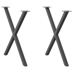 Pieds de table à manger en forme de X 2 pièces Anthracite 70 x (72-73) cm Acier 567137567137
