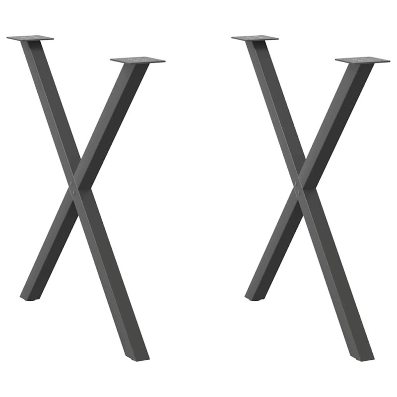 Pieds de table à manger en forme de X 2 pièces Anthracite 70 x (72-73) cm Acier 567137567137