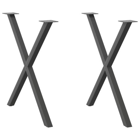 Pieds de table à manger en forme de X 2 pièces Anthracite 70 x (72-73) cm Acier 567137567137