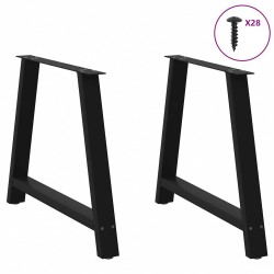 Pieds de table à manger en forme de A, 2 pièces, noir, 100 x (72-73) cm, acier 567143567143