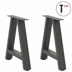 Pieds de table basse en forme de A 2 pièces Anthracite 50 x (42-43) cm Acier 567146567146