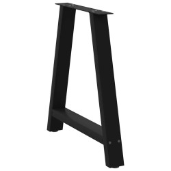Pieds de table à manger en forme de A, 2 pièces, noir, 70 x (72-73) cm, acier 567150567150