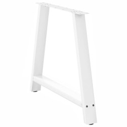 Pieds de table à manger en forme de A, 2 pièces, blanc, 100 x (72-73) cm, acier 567151567151