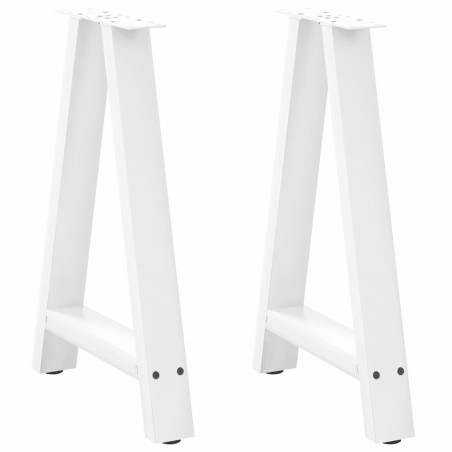 Pieds de table à manger en forme de A, 2 pièces, blanc, 50 x (72-73) cm, acier 567154567154