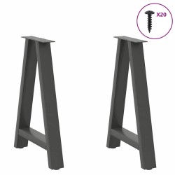 Pieds de table à manger en forme de A 2 pièces Anthracite 60 x (72-73) cm Acier 567160567160