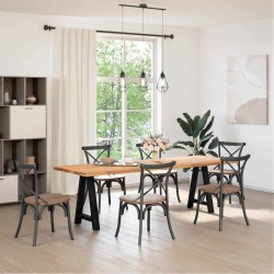 Pieds de table à manger en forme de A 2 pièces Noir 60 x (72-73) cm Acier 567162567162
