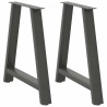 Pieds de table à manger en forme de A 2 pièces Anthracite 80 x (72-73) cm Acier 567165567165