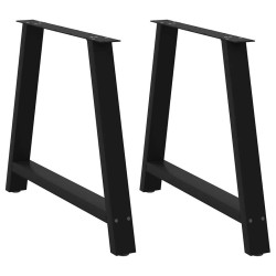 Pieds de table à manger en forme de A, 2 pièces, noir, 90 x (72-73) cm, acier 567168567168
