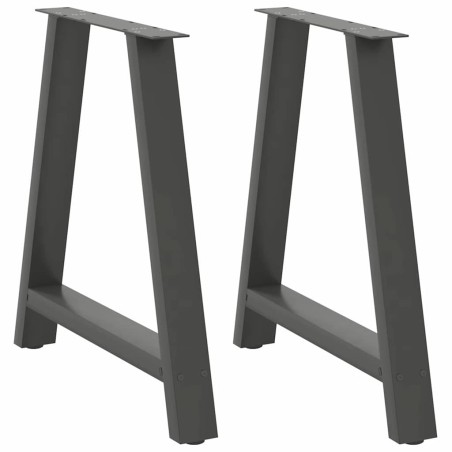 Pieds de table à manger en forme de A 2 pièces Anthracite 70 x (72-73) cm Acier 567172567172