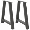 Pieds de table à manger en forme de A 2 pièces Anthracite 70 x (72-73) cm Acier 567172567172