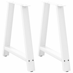 Pieds de table à manger en forme de A 2 pièces Blanc 70 x (72-73) cm Acier 567173567173