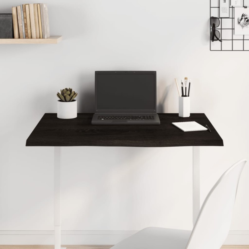 Dessus de bureau marron foncé 80x60x2 cm bois chêne traité 567296567296