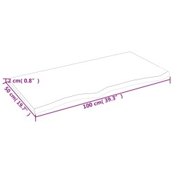 Dessus de table marron clair 100x50x2 cm bois chêne traité 567297567297