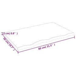 Dessus de table marron clair 80x50x2 cm bois chêne traité 567299567299