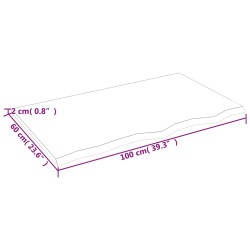 Dessus de bureau marron foncé 100x60x2 cm bois chêne traité 567302567302