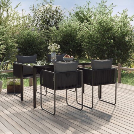 Ensemble à manger de jardin 5 pcs Noir  567305567305