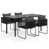 Ensemble à manger de jardin 5 pcs Noir  567305567305