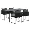 Ensemble à manger de jardin 5 pcs Noir  567305567305