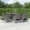 Ensemble à manger de jardin coussins 7pcs Gris et noir 567307567307