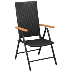 Ensemble à manger de jardin 5 pcs Noir et marron Résine tressée 567308567308