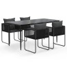 Ensemble à manger de jardin 5 pcs Noir  567309567309