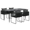 Ensemble à manger de jardin 5 pcs Noir  567309567309