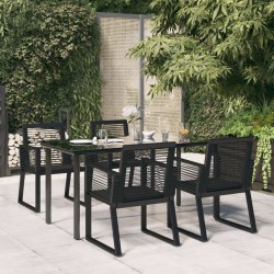 Ensemble à manger de jardin 5 pcs Noir Rotin PVC 567310567310