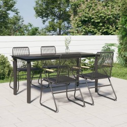 Ensemble à manger de jardin 5 pcs Noir Rotin PVC 567311567311