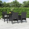 Ensemble à manger de jardin avec coussins 5 pcs Noir 567314567314