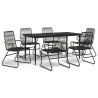 Ensemble à manger de jardin 7 pcs Noir Rotin PVC 567315567315