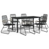 Ensemble à manger de jardin 7 pcs Noir Rotin PVC 567317567317