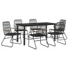 Ensemble à manger de jardin 7 pcs Noir Rotin PVC 567317567317