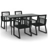 Ensemble à manger de jardin 5 pcs Noir Rotin PVC 567318567318