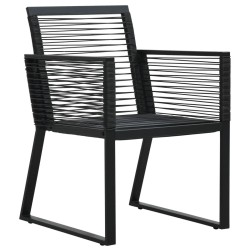 Ensemble à manger de jardin 5 pcs Noir Rotin PVC 567318567318