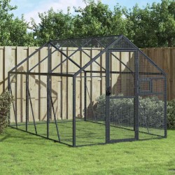 Volière anthracite 1,79x3x1,85 m aluminium 567322567322
