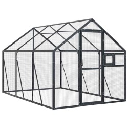 Volière anthracite 1,79x3x1,85 m aluminium 567322567322