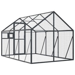 Volière anthracite 1,79x3x1,85 m aluminium 567322567322