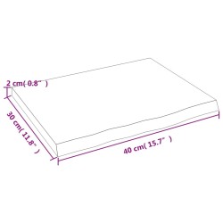 Comptoir de salle de bain 40x30x2 cm bois massif non traité 567323567323