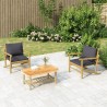 Salon de jardin 3 pcs avec coussins gris foncé bambou 567327567327