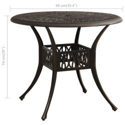 Table de jardin Bronze 90x90x74 cm Aluminium coulé 567329567329