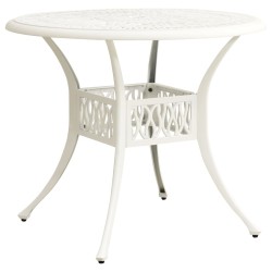 Table de jardin Blanc 90x90x74 cm Aluminium coulé 567330567330
