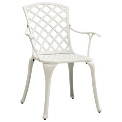 Chaises de jardin lot de 2 Aluminium coulé Blanc 567332567332